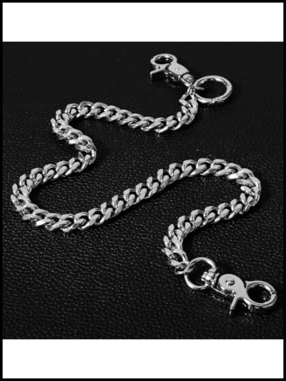19.7in Stainless Steel Wallet Chain for Men with Lobster Clasp